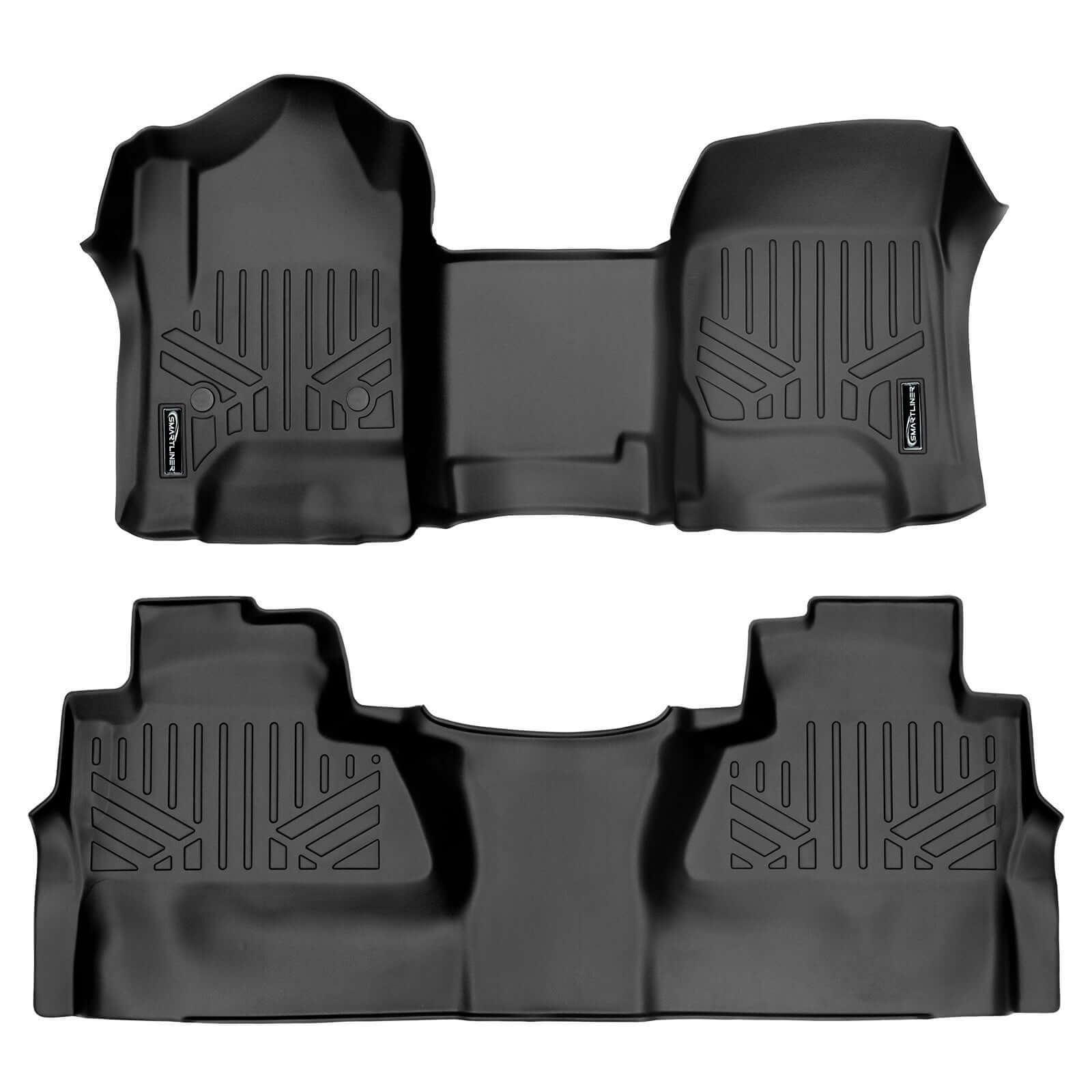 SMARTLINER Custom Fit Floor Liners For Crew Cab 2014-2018 Silverado/Sierra 1500 - 2015-2021 2500/3500 HD