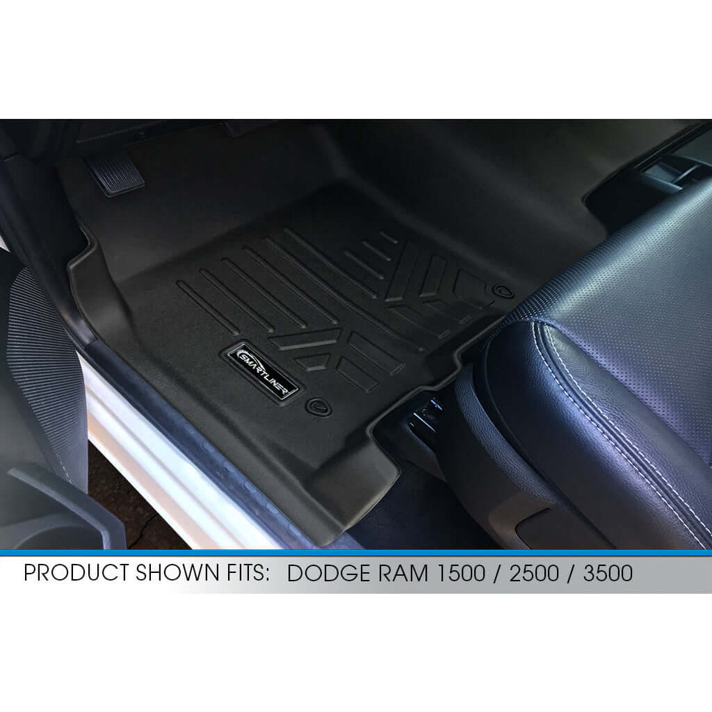 Smart Trim™ Custom Fit Floor Liners For 2012-2022 Ram 1500/2500/3500 Crew (4 Full Size Doors) with 1st Row Bench Seat