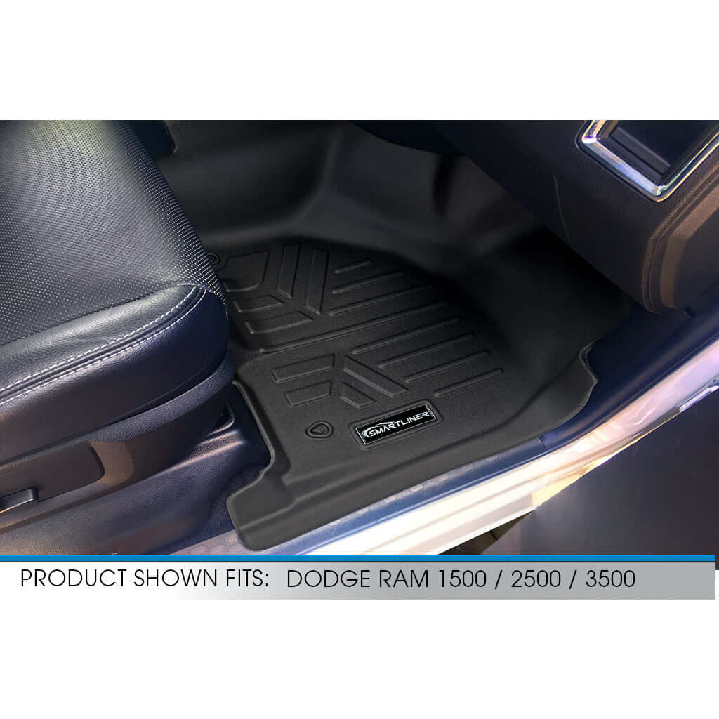 Smart Trim™ Custom Fit Floor Liners For 2012-2022 Ram 1500/2500/3500 Crew (4 Full Size Doors) with 1st Row Bench Seat