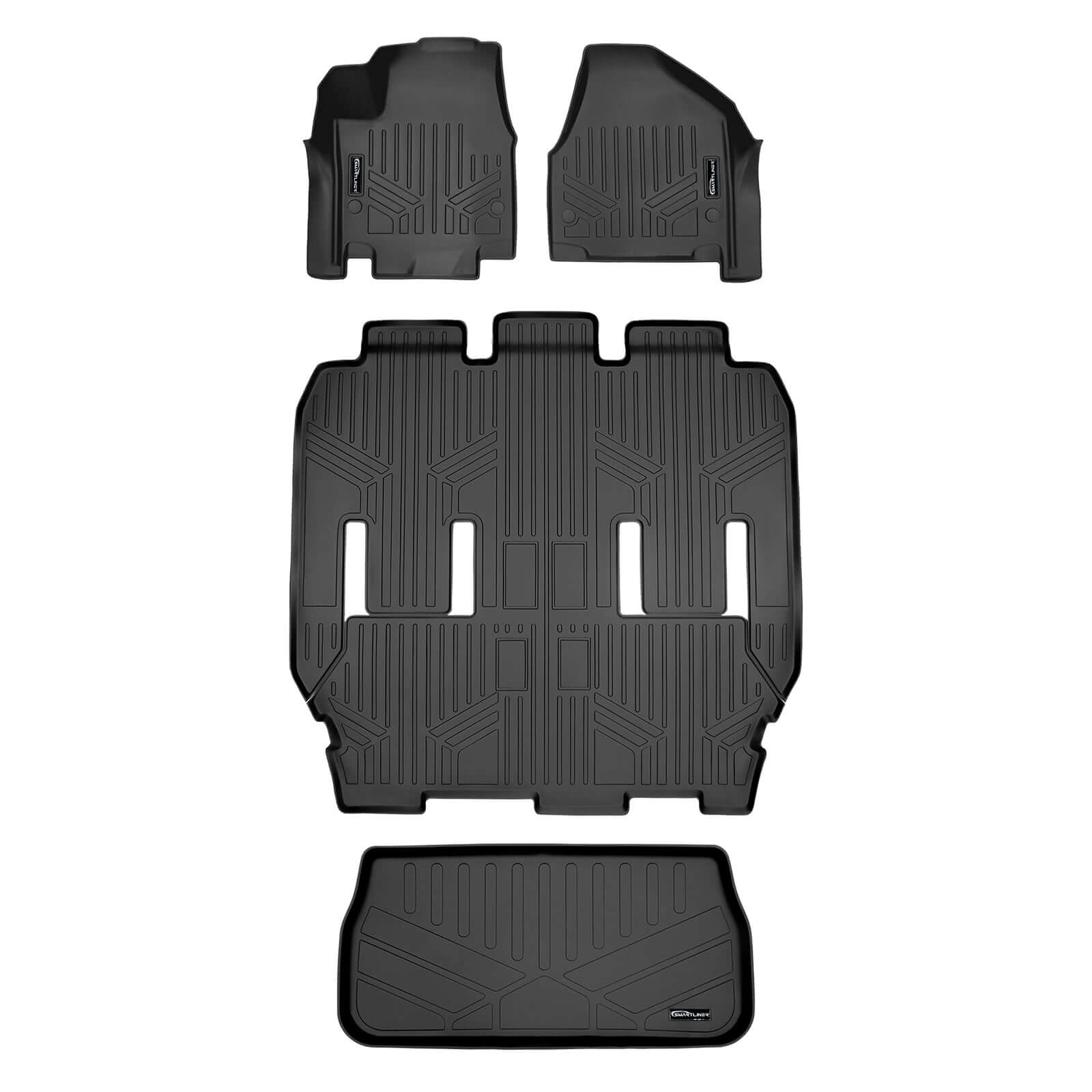 SMARTLINER Custom Fit Floor Liners For 2021-2025 Chrysler Pacifica with 2nd Row Bucket Seats(Touring & L Models)