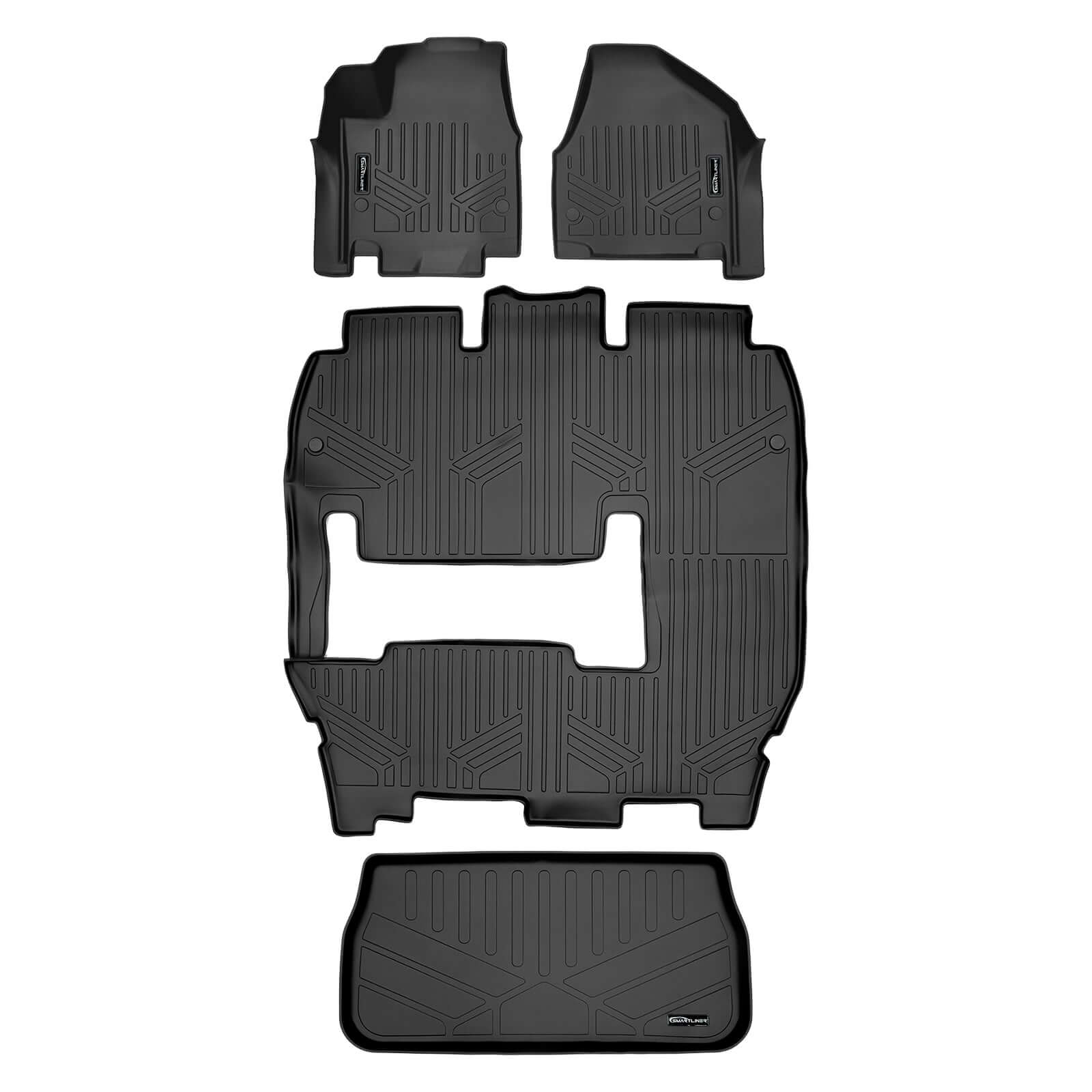 SMARTLINER Custom Fit Floor Liners For 2017-2020 Chrysler Pacifica with 2nd Row Bench Seats (7 Passenger Model)