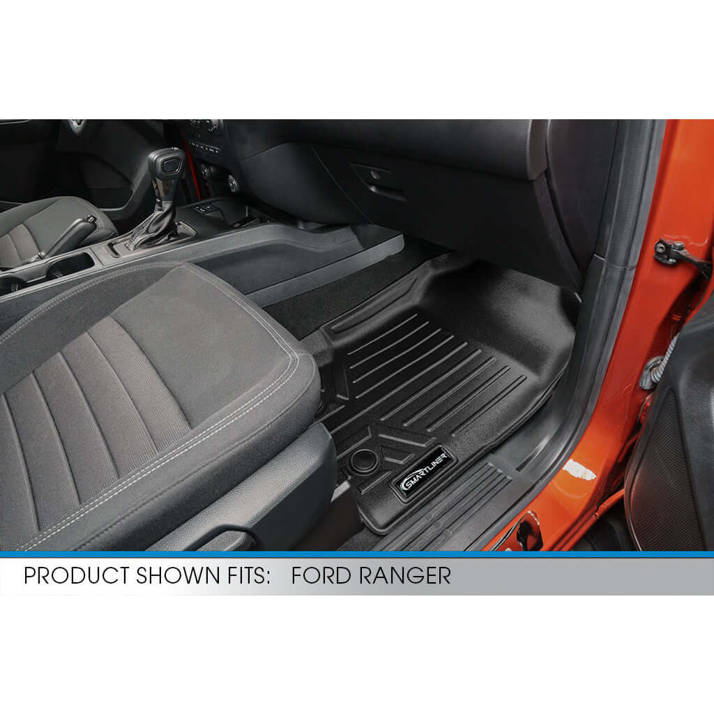 SmartCoverage™ Custom Fit Floor Liners For 2019-2025 Ford Ranger SuperCrew Cab