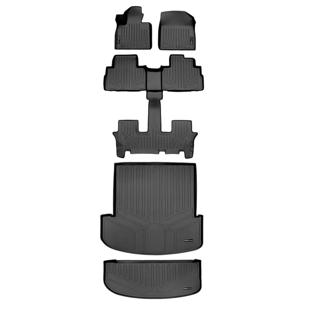 SMARTLINER Custom Fit Floor Liners For 2020-2025 Kia Telluride with 2nd Row Bucket Seat No Center Console with in between Coverage