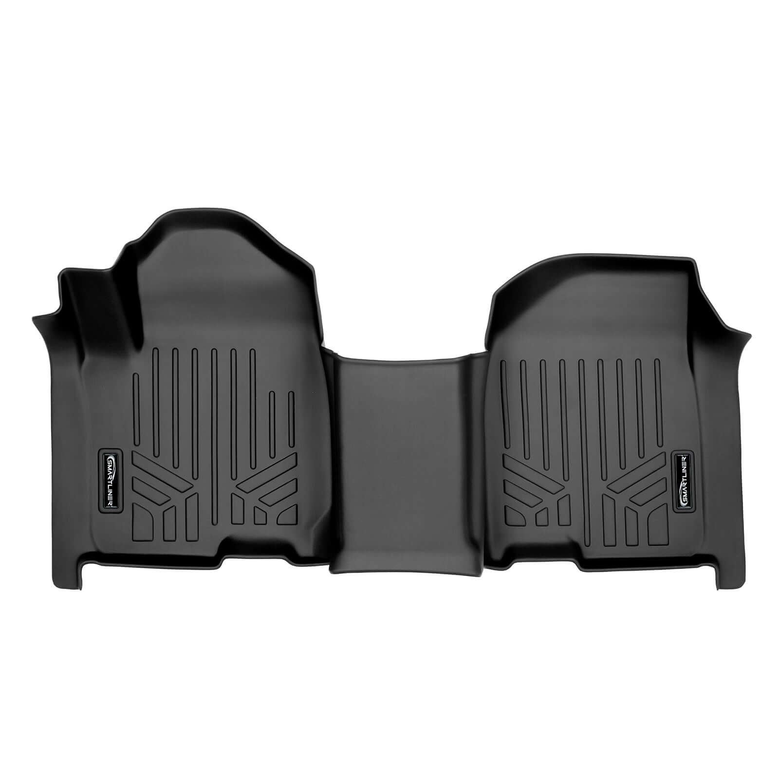 SMARTLINER Smart Coverage™ Custom Fit Floor Liners For 2019-2024 Chevrolet Silverado 1500 Crew Cab With 1st Row Bench Seat (with OTH Coverage) and Vinyl Flooring without the 2nd Row Underseat Storage