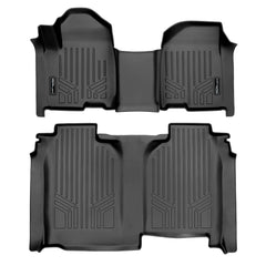 SMARTLINER Custom Fit Floor Liners Compatible With 2020-2025 Chevrolet Silverado 2500 HD | 3500 HD (Crew Cab|Vinyl Flooring|1st Row Bench Seat|With Over the Hump Coverage|without 2nd Row Underseat Storage)