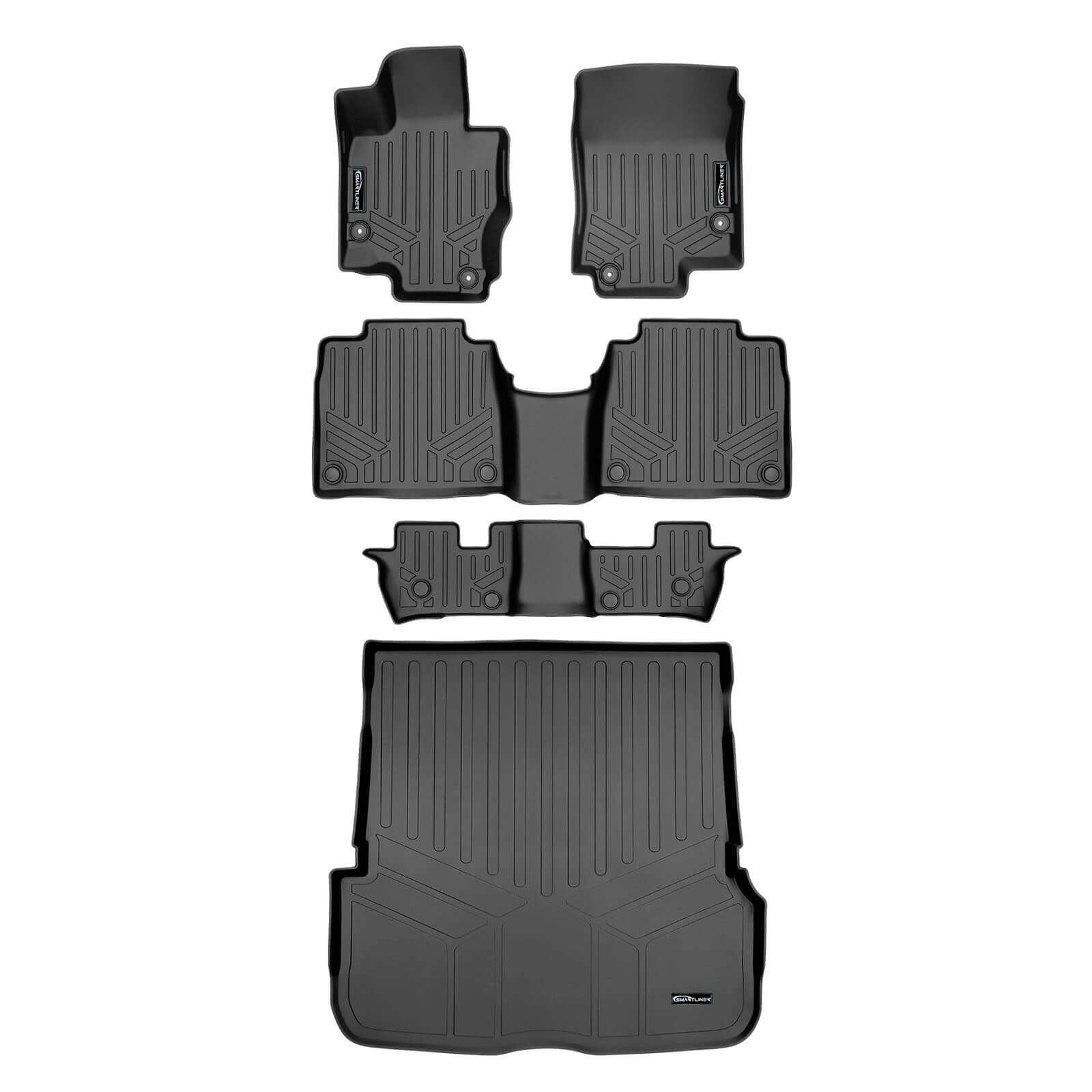 SMARTLINER Custom Fit Floor Liners For 2020-2024 Mercedes-Benz GLS-Class 7 Passenger With 2nd Row Bench Seat