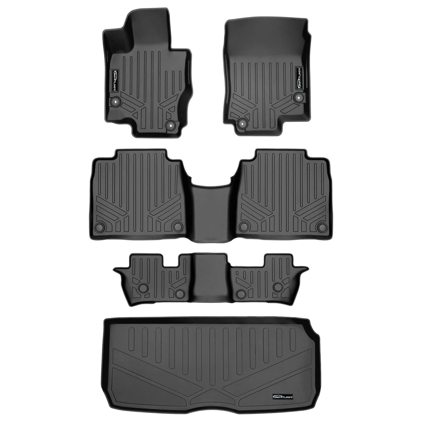 SMARTLINER Custom Fit Floor Liners For 2020-2024 Mercedes-Benz GLS-Class 7 Passenger With 2nd Row Bench Seat