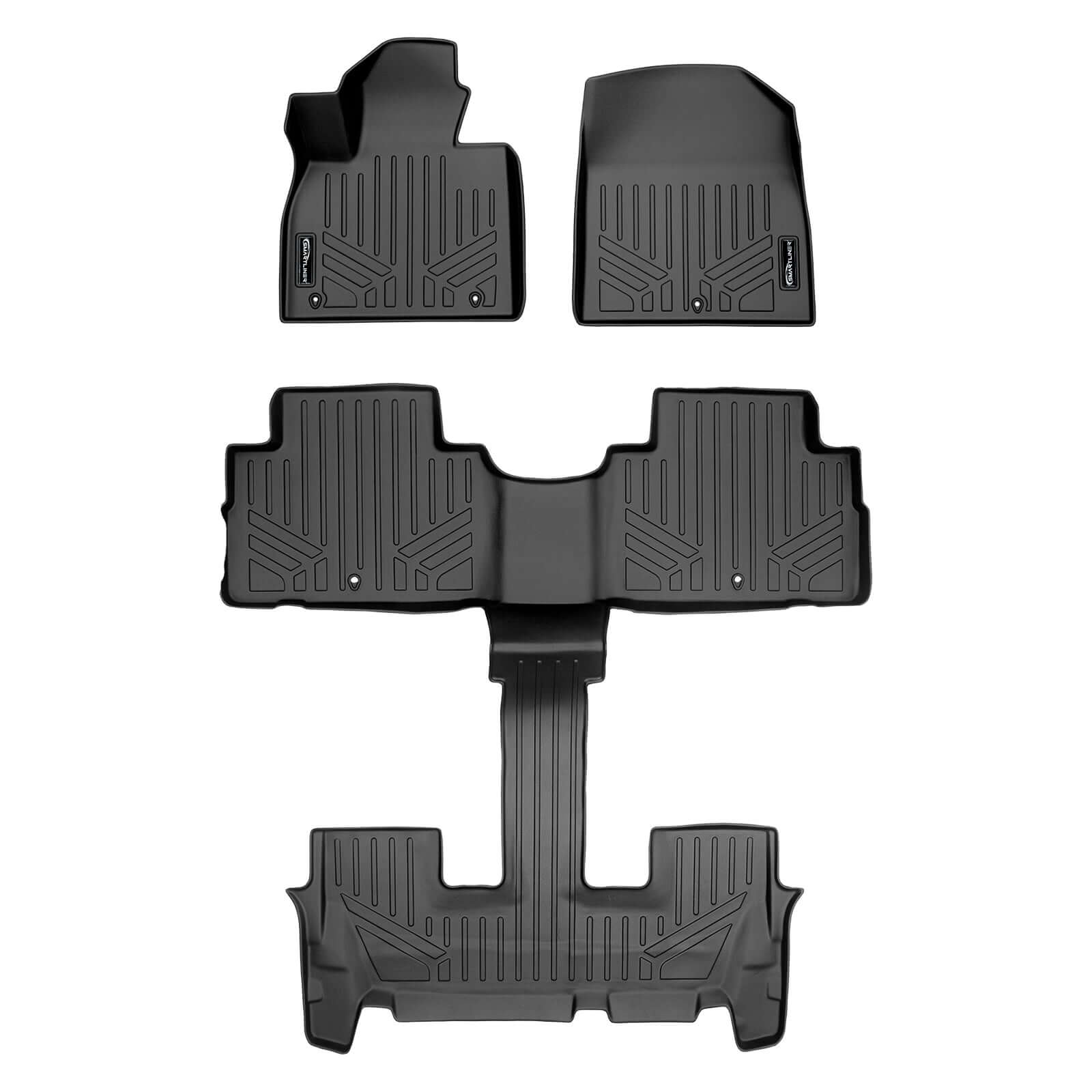 SMARTLINER Custom Fit Floor Liners For 2020-2025 Hyundai Palisade with 2nd Row Bucket Seat No Center Console with in between Coverage