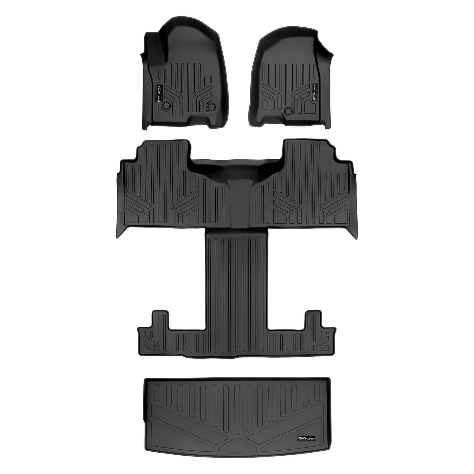 SMARTLINER Custom Fit Floor Liners For 2021-2024 Cadillac Escalade with 2nd Row Bucket Seats