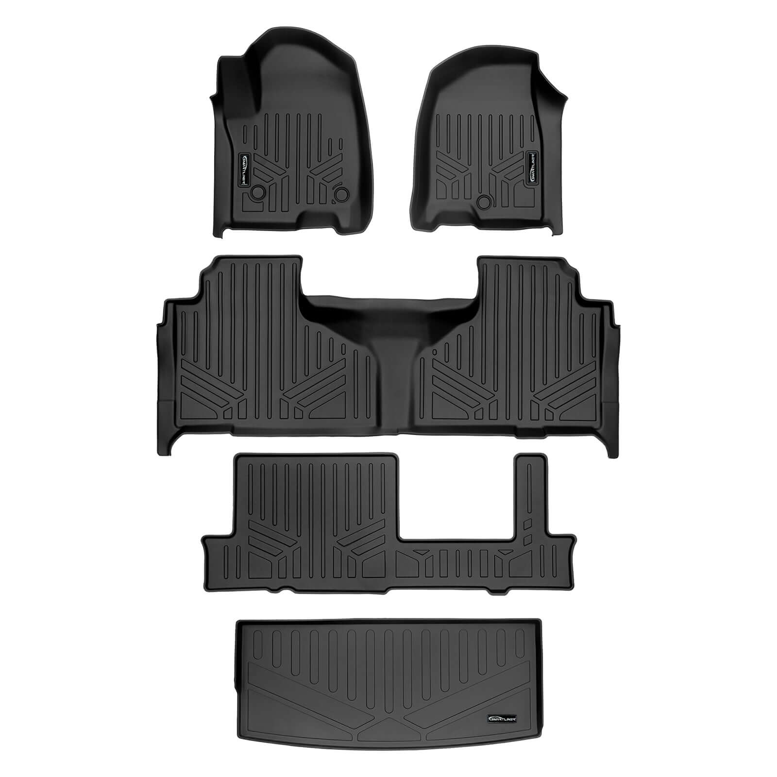 SMARTLINER Custom Fit Floor Liners For 2021-2024 Cadillac Escalade with 2nd Row Bench Seat