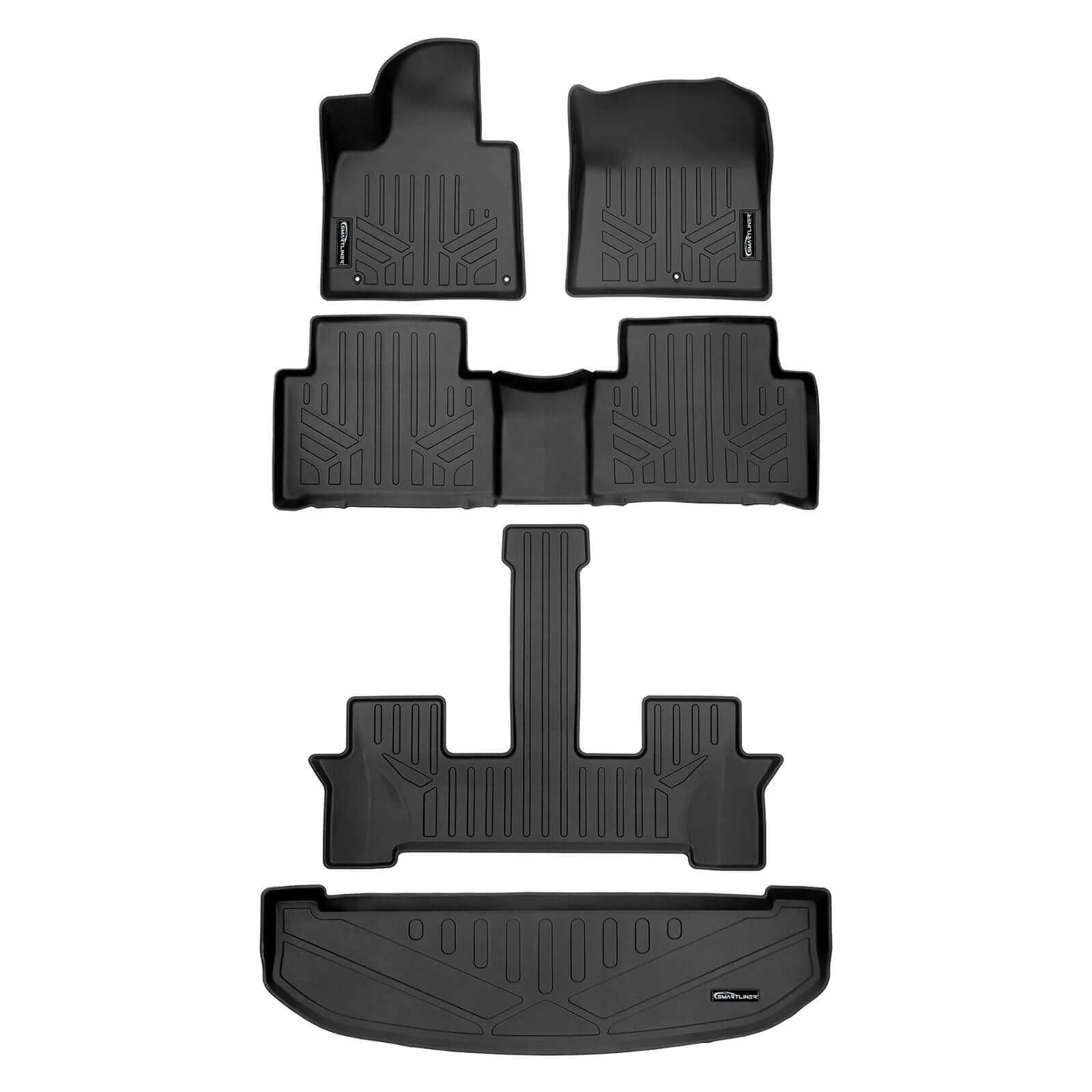 SMARTLINER Custom Fit Floor Liners For 2021-2024 Kia Sorento (with 2nd Row Bucket Seats No Center Console)