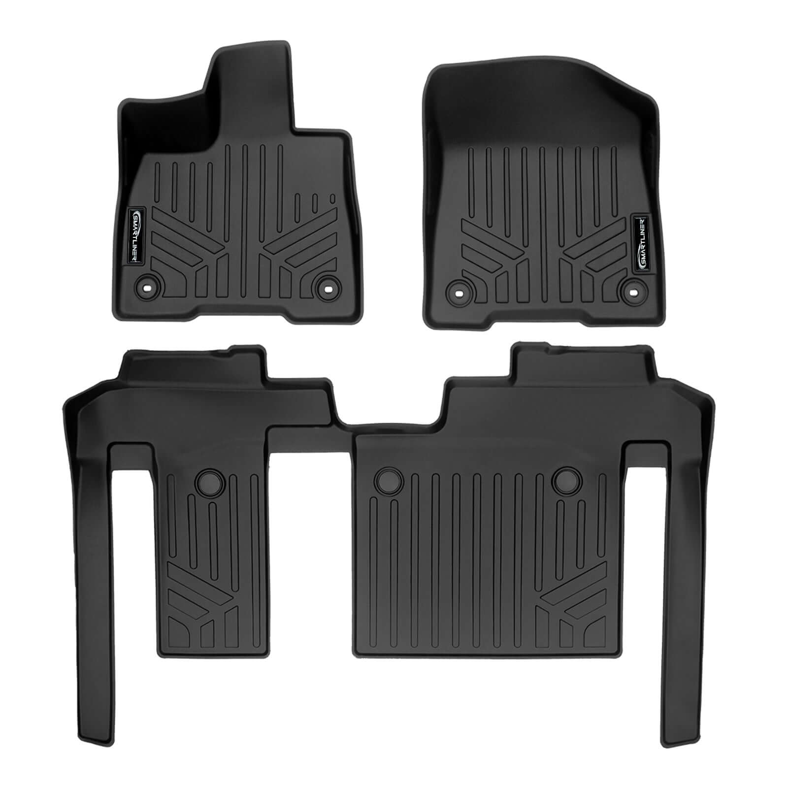 SMARTLINER Custom Fit Floor Liners For 2021-2024 Toyota Sienna with 2nd Row Bench Seat no Spare Tire