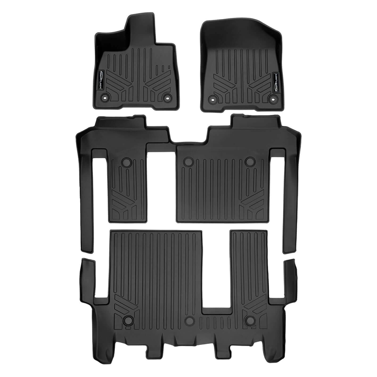 SMARTLINER Custom Fit Floor Liners For 2021-2024 Toyota Sienna with 2nd Row Bench Seat no Spare Tire