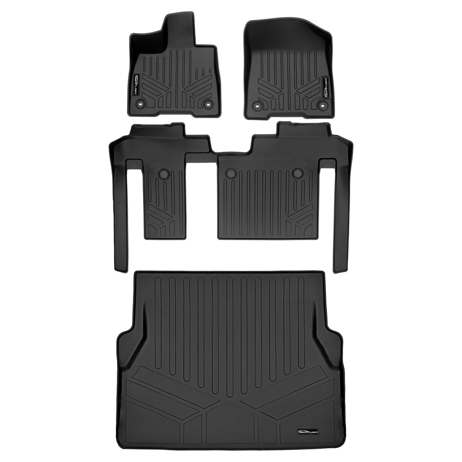 SMARTLINER Custom Fit Floor Liners For 2021-2024 Toyota Sienna with 2nd Row Bench Seat no Spare Tire