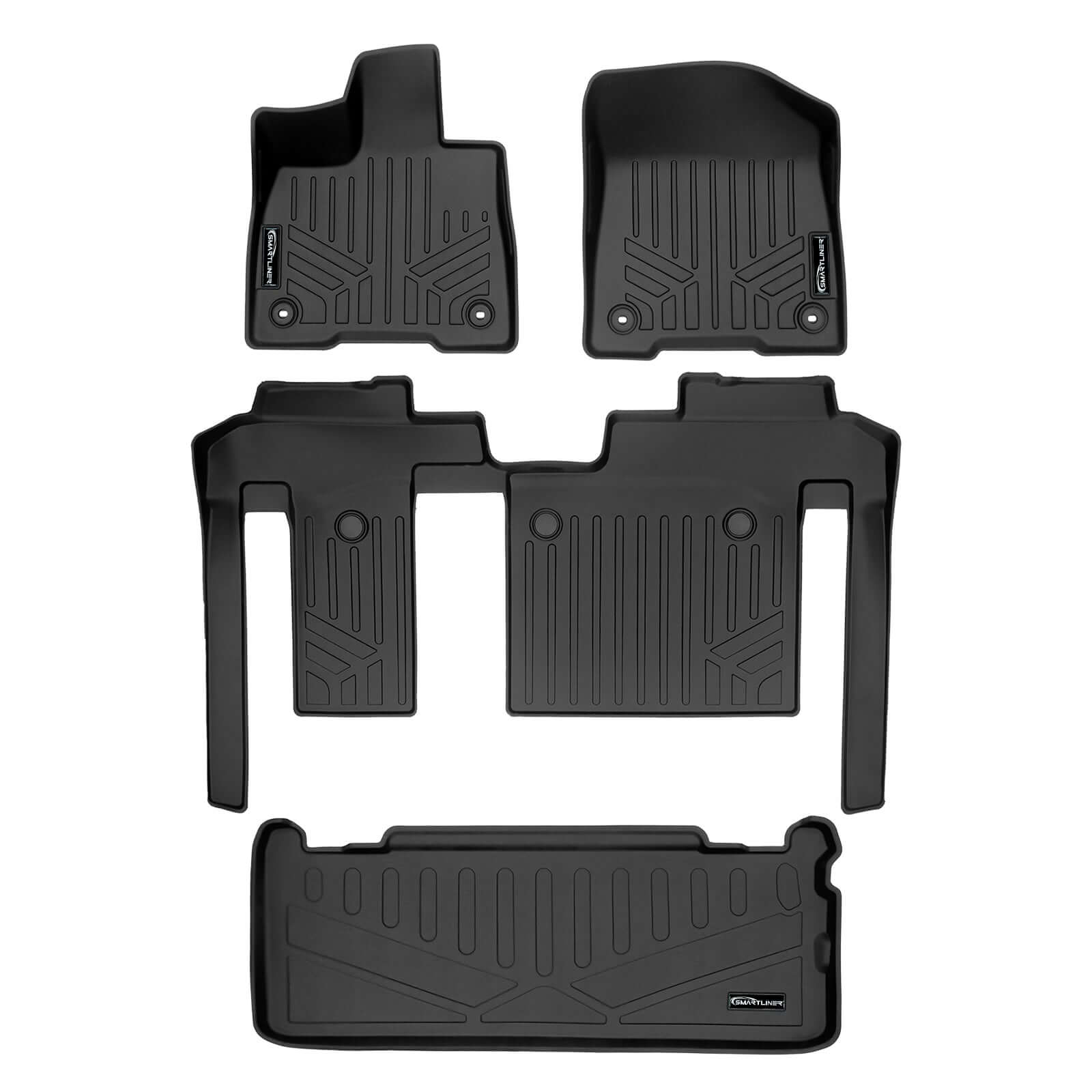 SMARTLINER Custom Fit Floor Liners For 2021-2024 Toyota Sienna with 2nd Row Bench Seat no Spare Tire