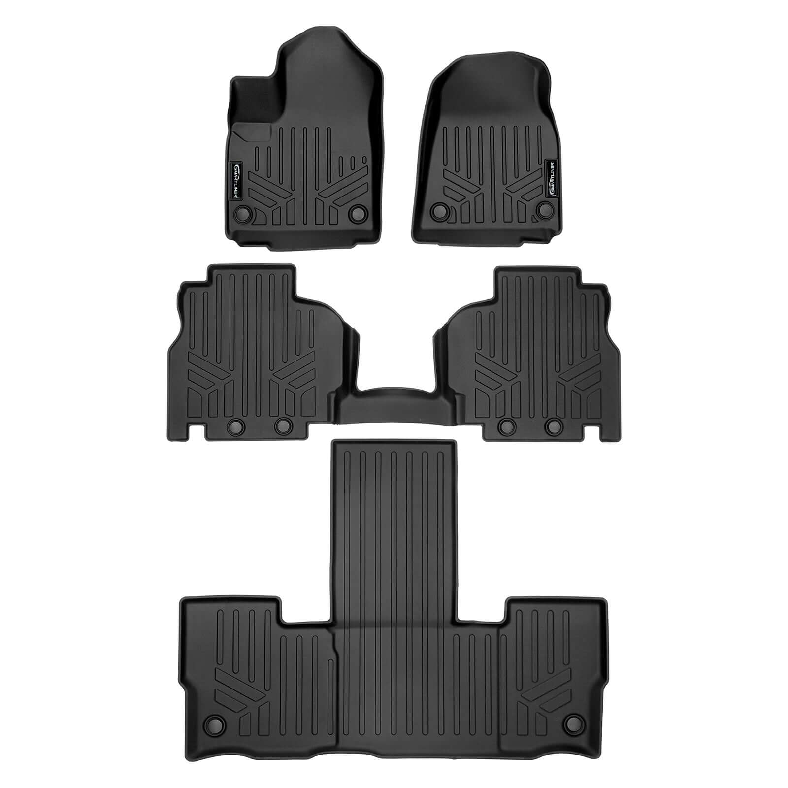 SMARTLINER Custom Fit Floor Liners For 2022-2024 Jeep Wagoneer (7 Passenger Model)