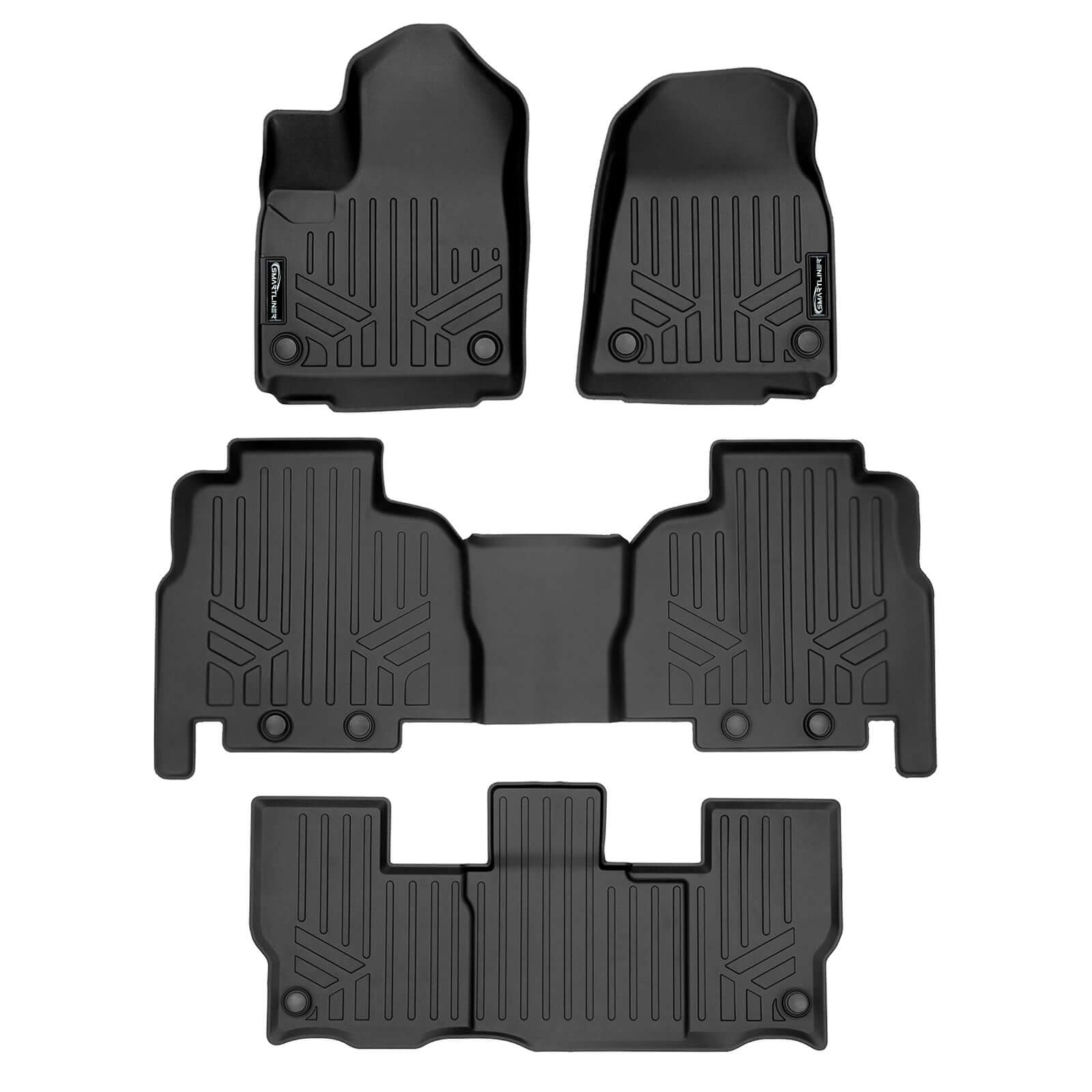 SMARTLINER Custom Fit Floor Liners For 2022-2024 Jeep Wagoneer (8 Passenger Model)