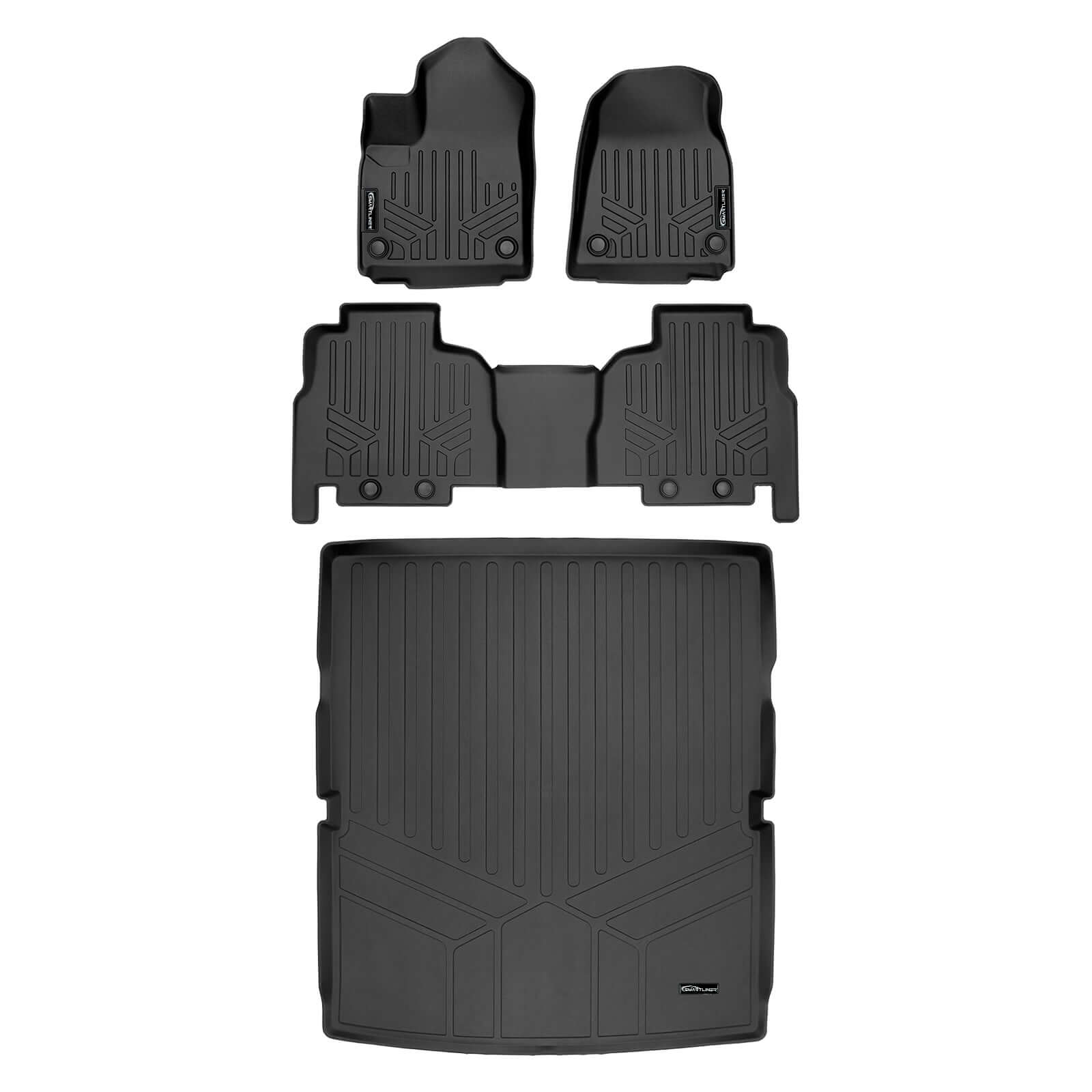 SMARTLINER Custom Fit Floor Liners For 2022-2024 Jeep Wagoneer (8 Passenger Model)