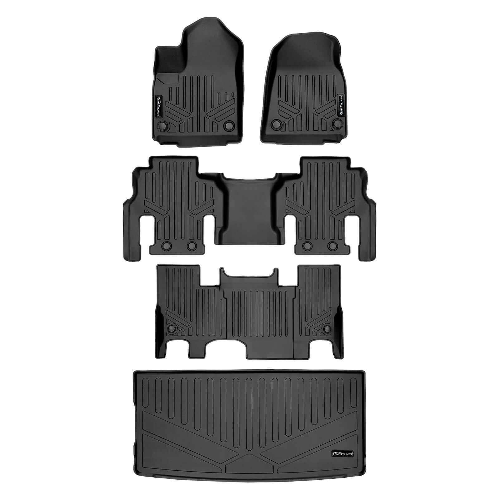 SMARTLINER Custom Fit Floor Liners For 2022-2024 Jeep Grand Wagoneer (7 Passenger Model)