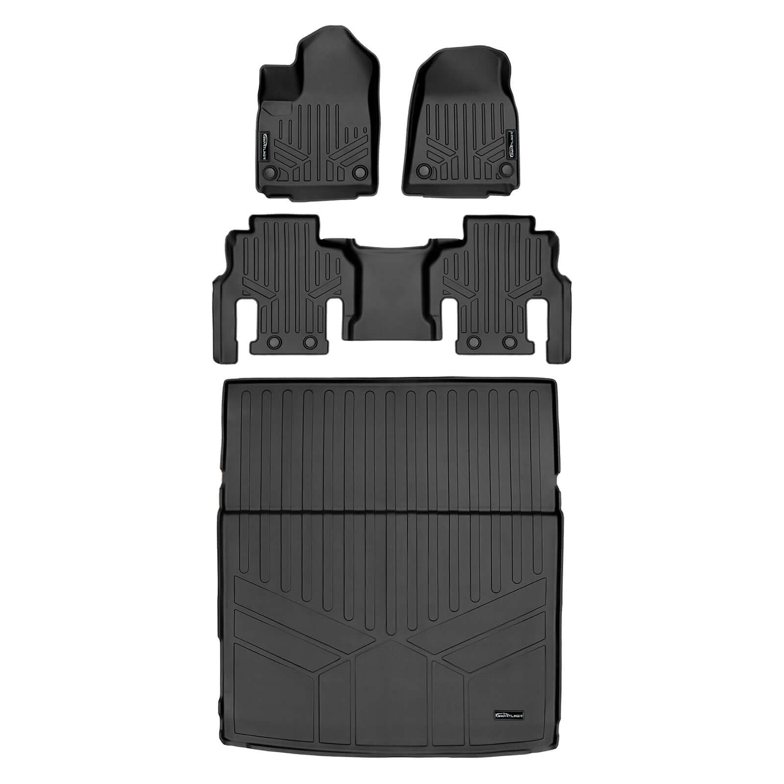 SMARTLINER Custom Fit Floor Liners For 2022-2024 Jeep Grand Wagoneer (7 Passenger Model)