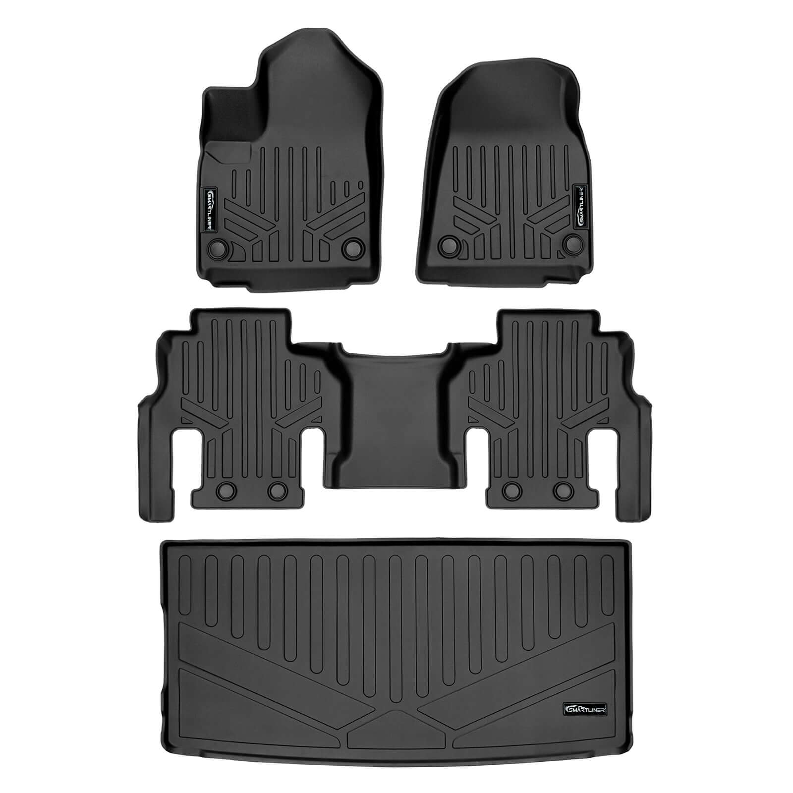 SMARTLINER Custom Fit Floor Liners For 2022-2024 Jeep Grand Wagoneer (7 Passenger Model)