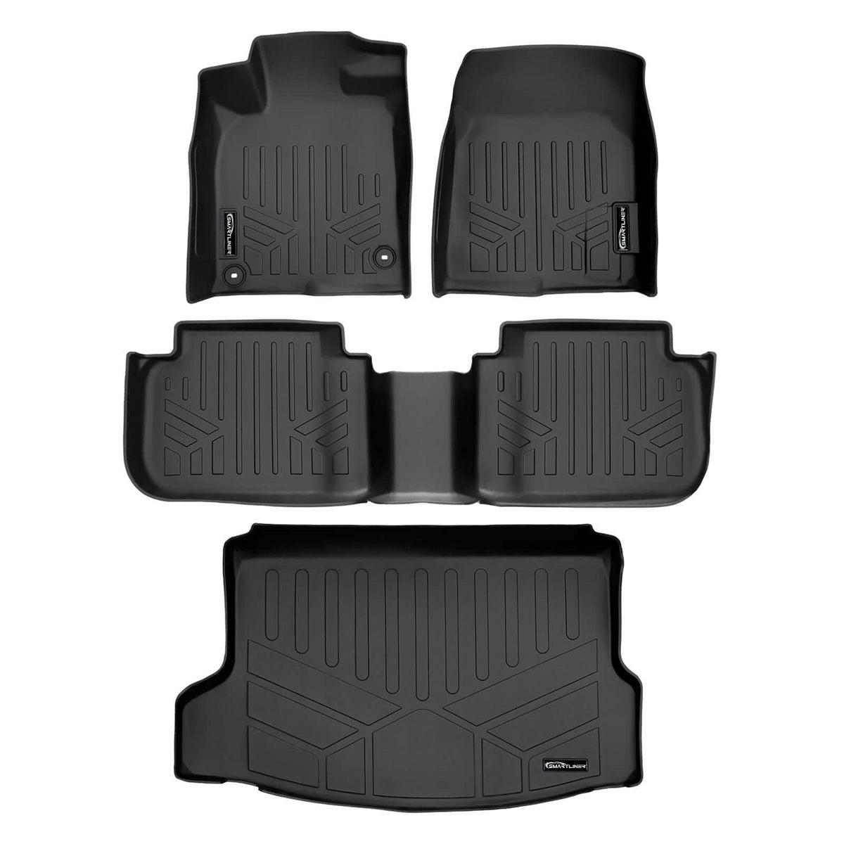 SMARTLINER Custom Fit Floor Liners For 2022-2025 Honda Civic Hatchback/2023-2025 Civic Type R w/o 2nd Row USB Ports