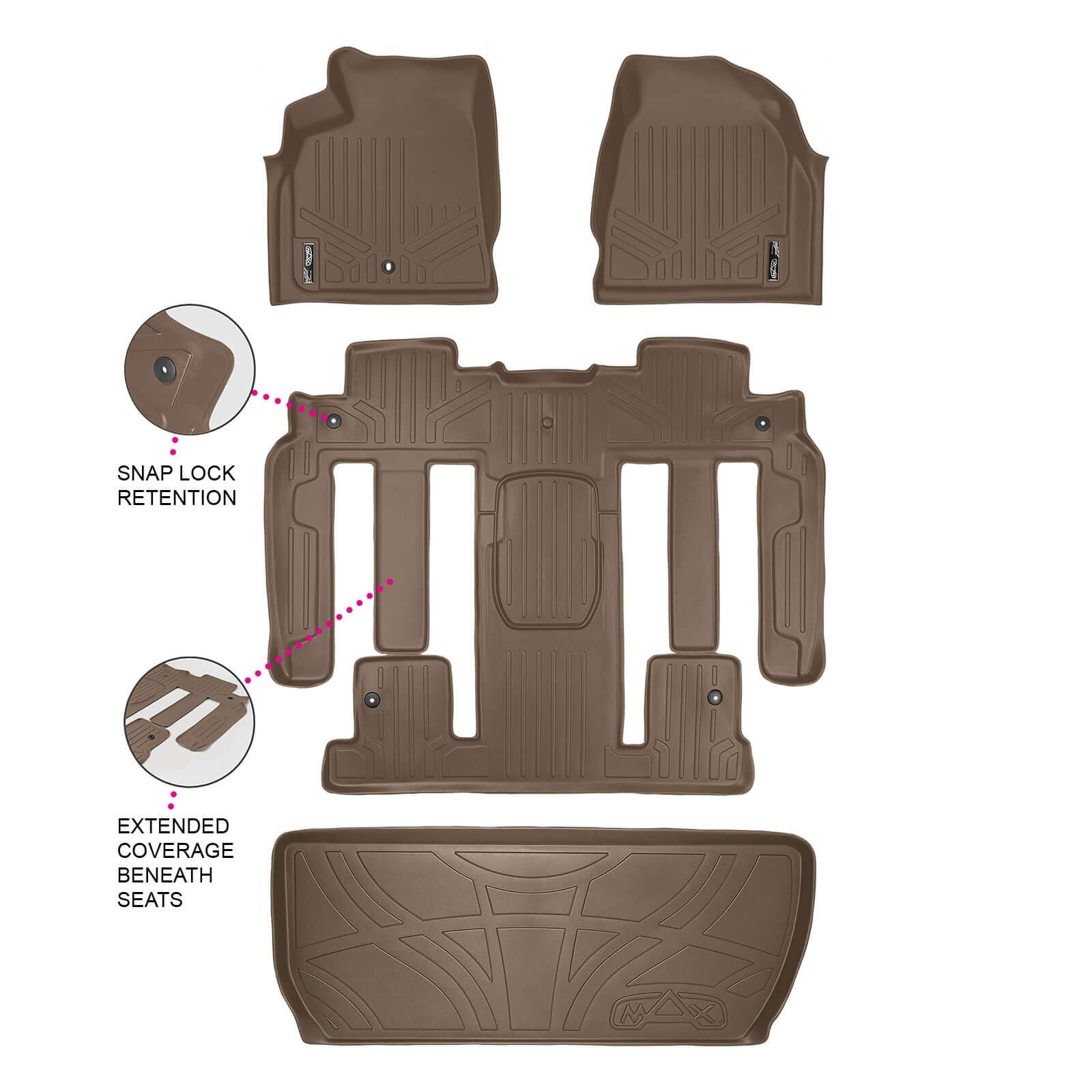 SMARTLINER Custom Fit for 2008 Enclave with 2nd Row Bucket Seats - Smartliner USA