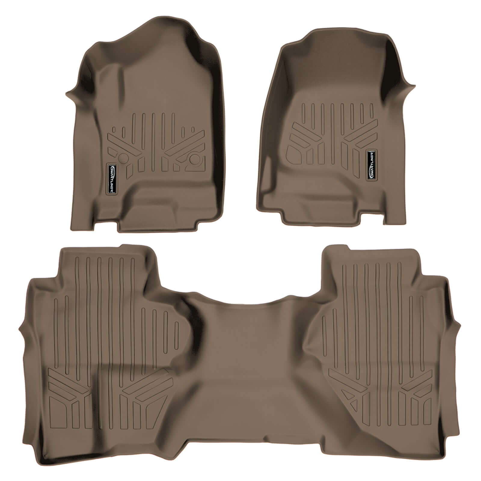 SMARTLINER Custom Fit Floor Liners For Double Cab 2014-2018 Silverado/Sierra 1500 - 2015-2021 2500/3500 HD