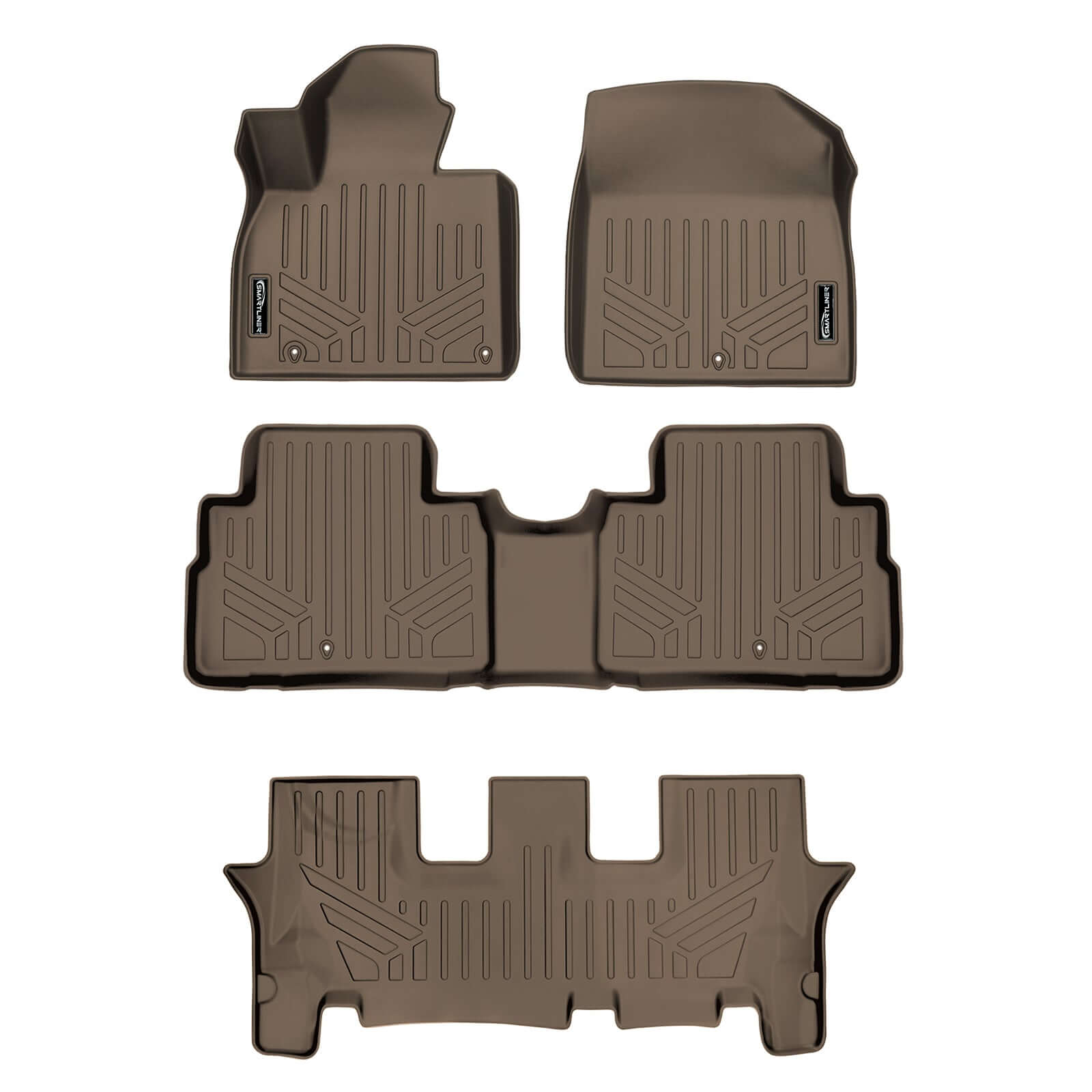 SMARTLINER Custom Fit Floor Liners For 2020-2025 Kia Telluride with 2nd Row Bench Seat