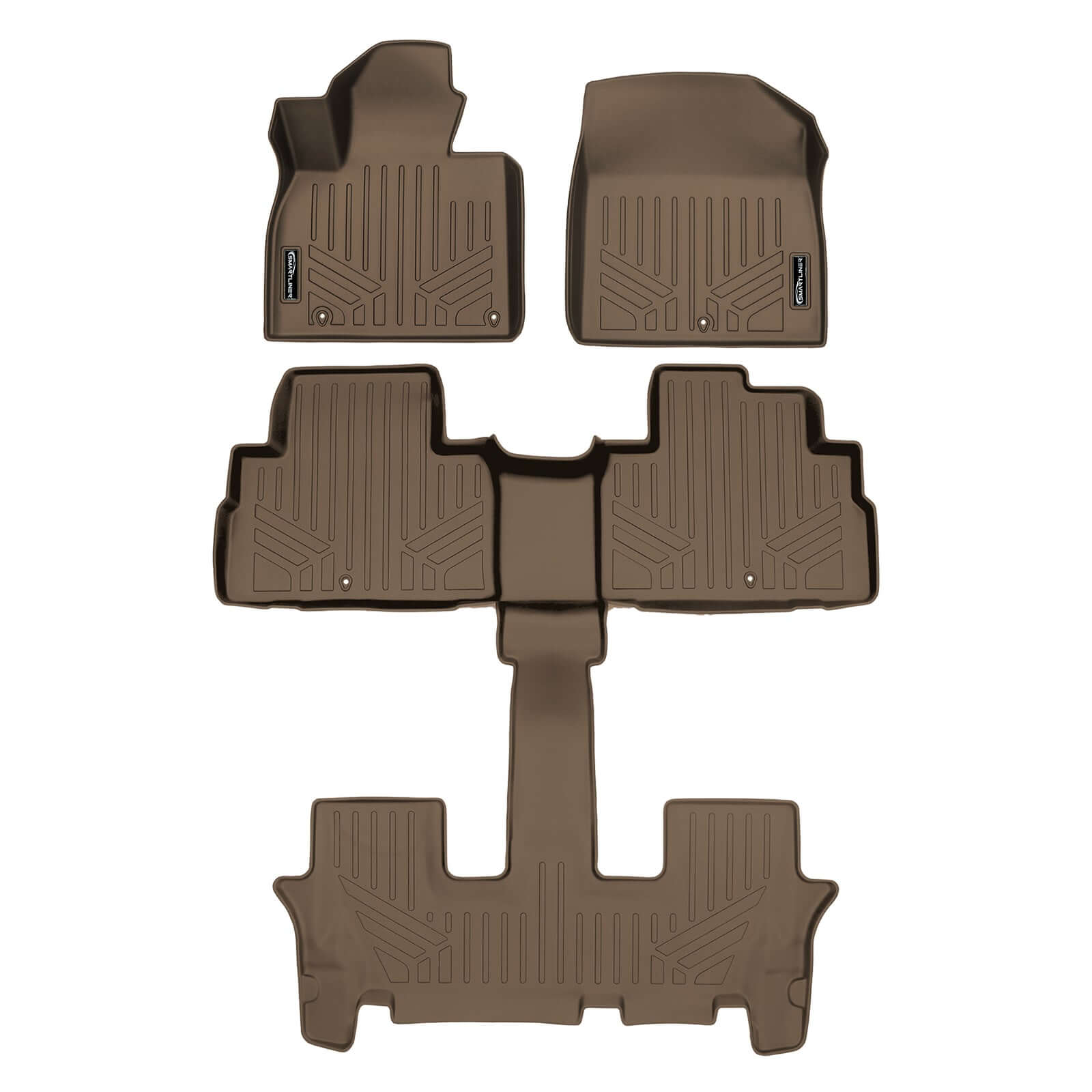 SMARTLINER Custom Fit Floor Liners For 2020-2025 Kia Telluride with 2nd Row Bucket Seat No Center Console with in between Coverage