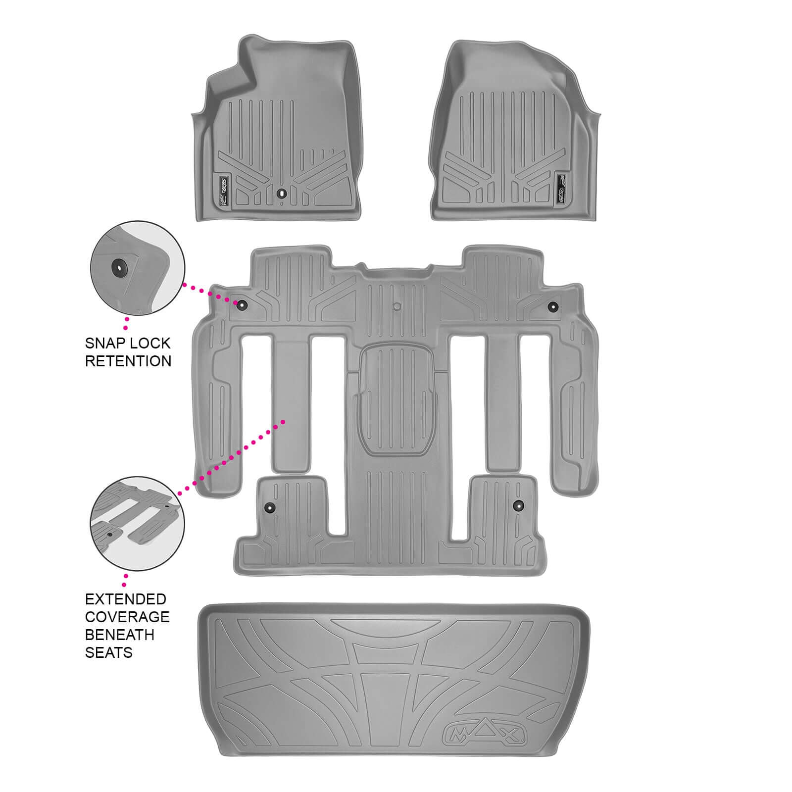 SMARTLINER Custom Fit for 2008 Enclave with 2nd Row Bucket Seats - Smartliner USA