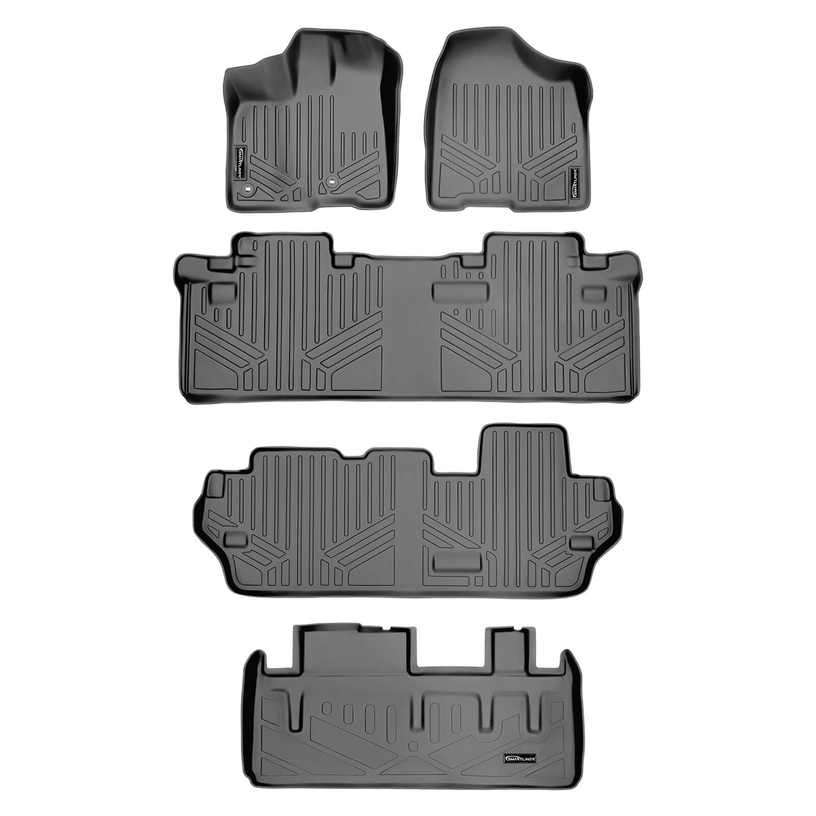 SMARTLINER Custom Fit Floor Liners For 2013-2020 Toyota Sienna (8 Passenger Model)