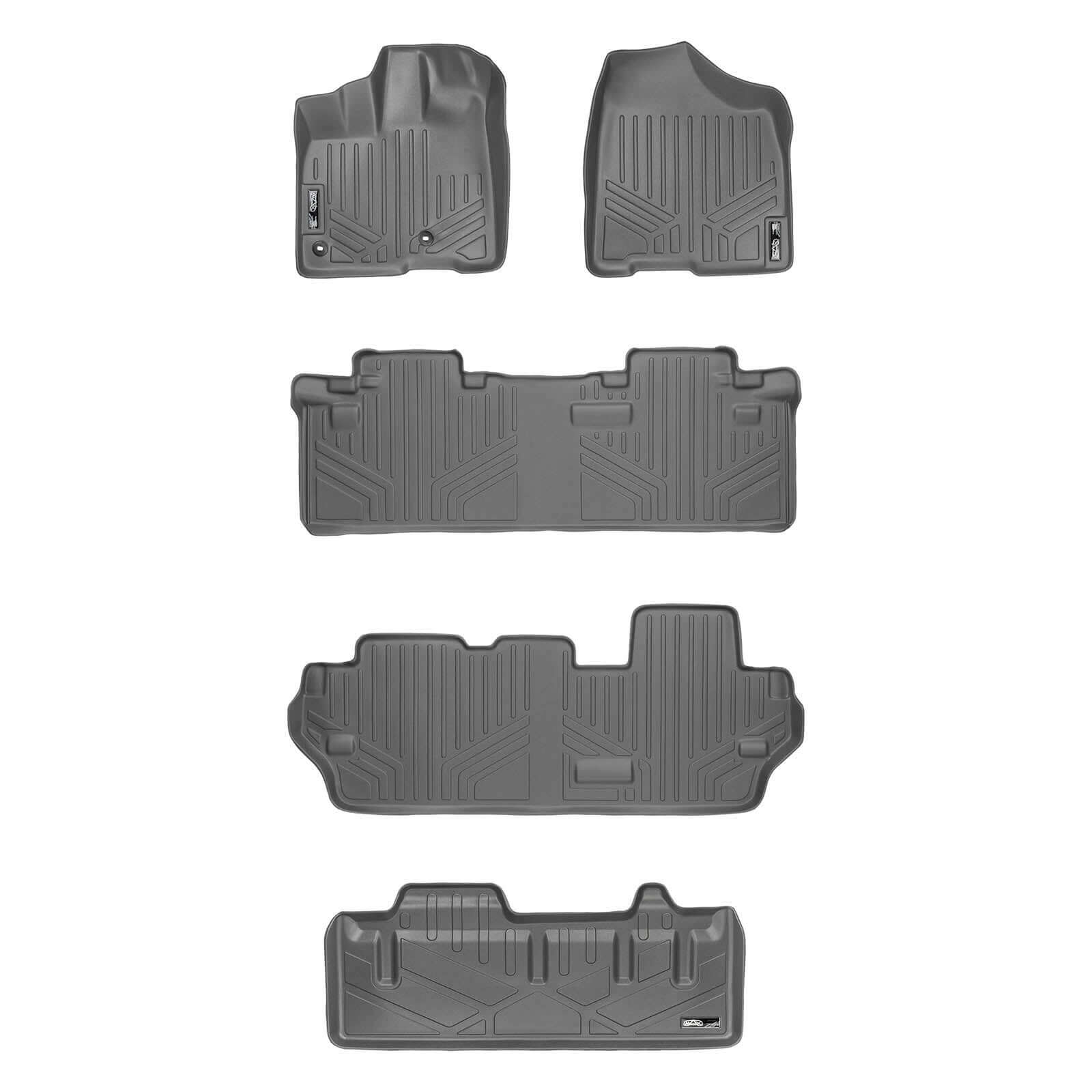 SMARTLINER Custom Fit Floor Liners For 2013-2020 Toyota Sienna (8 Passenger Model)