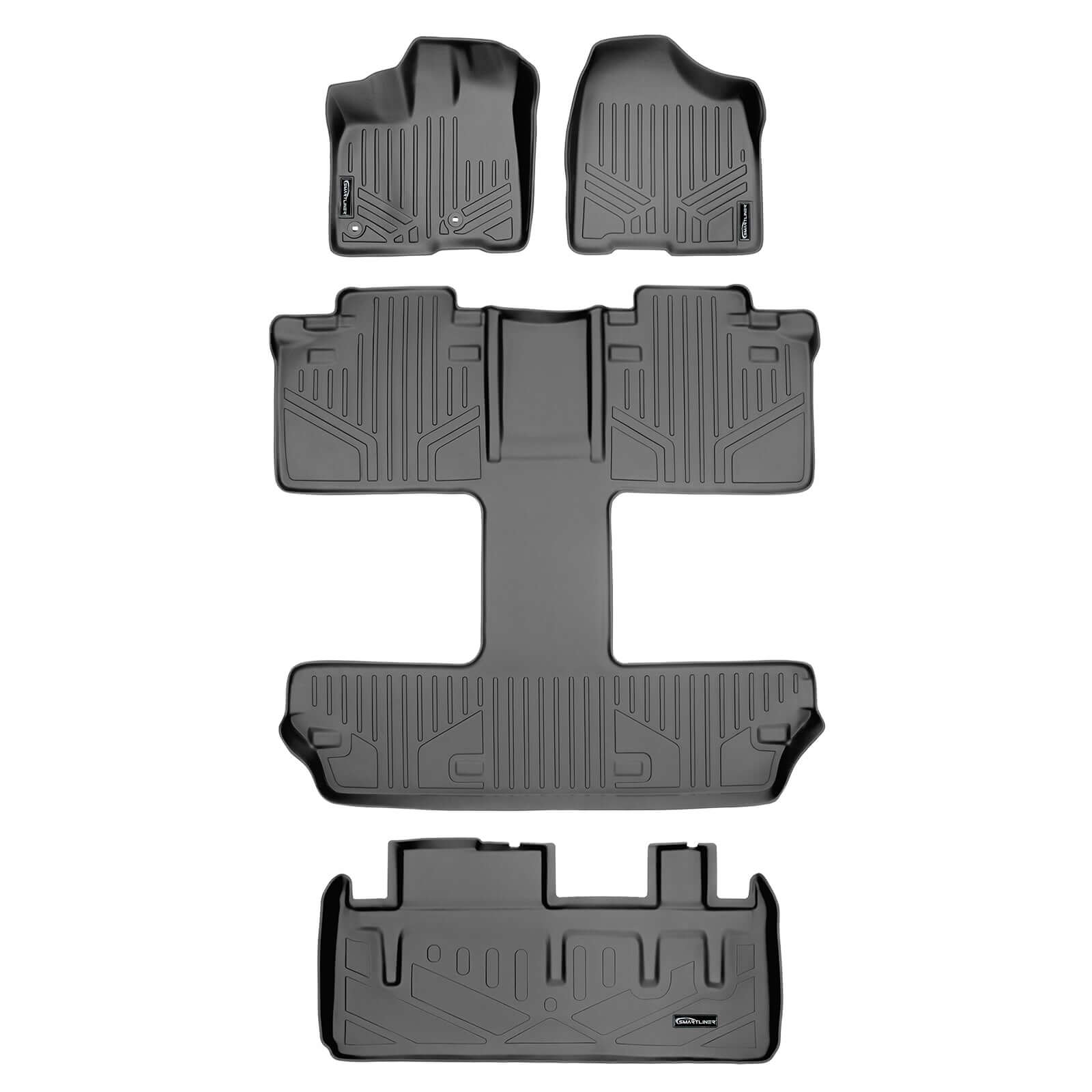 Smart Trim™ Custom Fit Floor Liners For 2013 2020 Toyota Sienna 7 Passenger Model