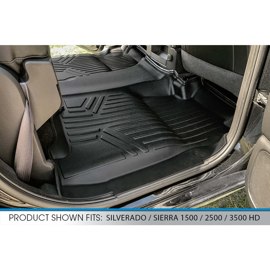 SMARTLINER Custom Fit Floor Liners For Crew Cab 2014-2018 Silverado/Sierra 1500 - 2015-2021 2500/3500 HD