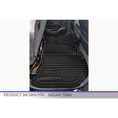 SMARTLINER Custom Fit Floor Liners For 2017-2024 Nissan Titan Crew Cab with 1st Row Bench Seat No Underseat ToolBox and OTH Coverage