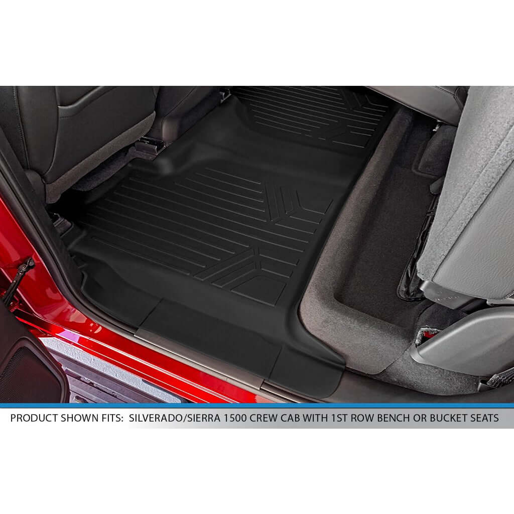 SMARTLINER Smart Coverage™ Custom Fit Floor Liners For 2019-2024 1500 Silverado/Sierra Crew Cab 2019-2024 Crew Cab