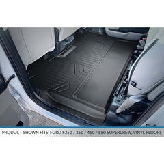 SMARTLINER Custom Fit Floor Liners For 2017-2024 Ford Super Duty Crew with Vinyl Flooring and 2nd Row Bench Seat