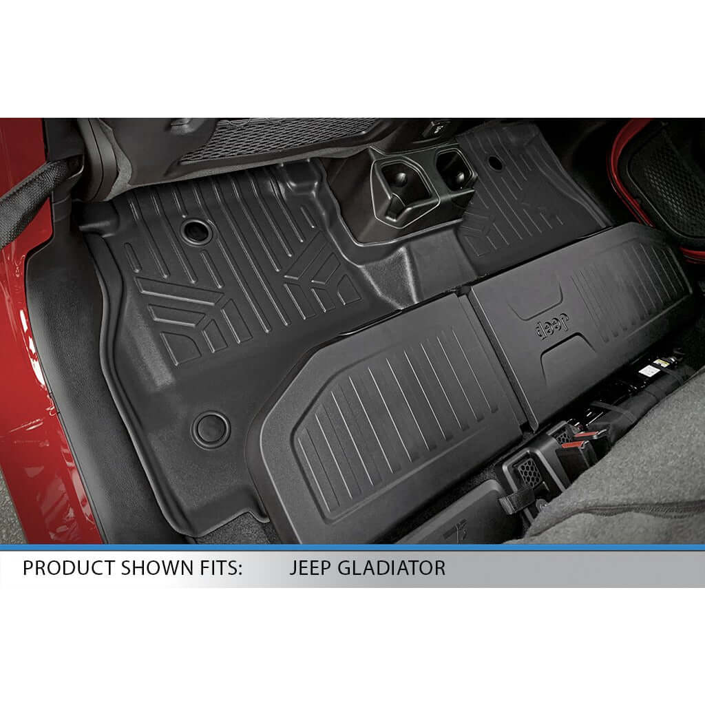 SMARTLINER Smart Coverage™ Custom Fit Floor Liners For 2020-2024 Jeep Gladiator with Lockable Rear Underseat Storage