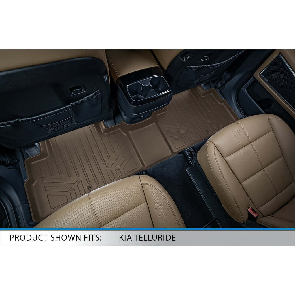 SMARTLINER Custom Fit Floor Liners For 2020-2024 Kia Telluride with 2nd Row Bucket Seats No Center Console and No In Between Coverage