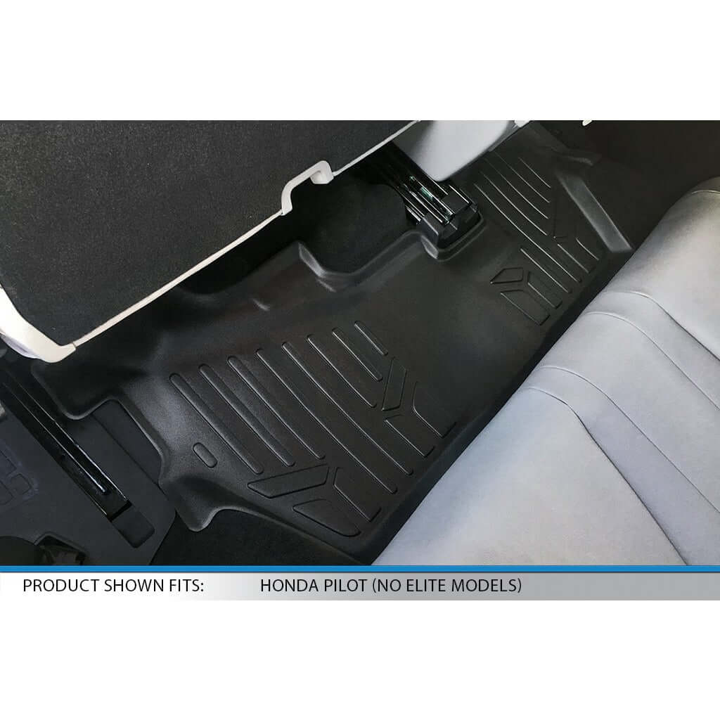 SMARTLINER Custom Fit Floor Liners For 2016-2022 Honda Pilot (8 Passenger Model)