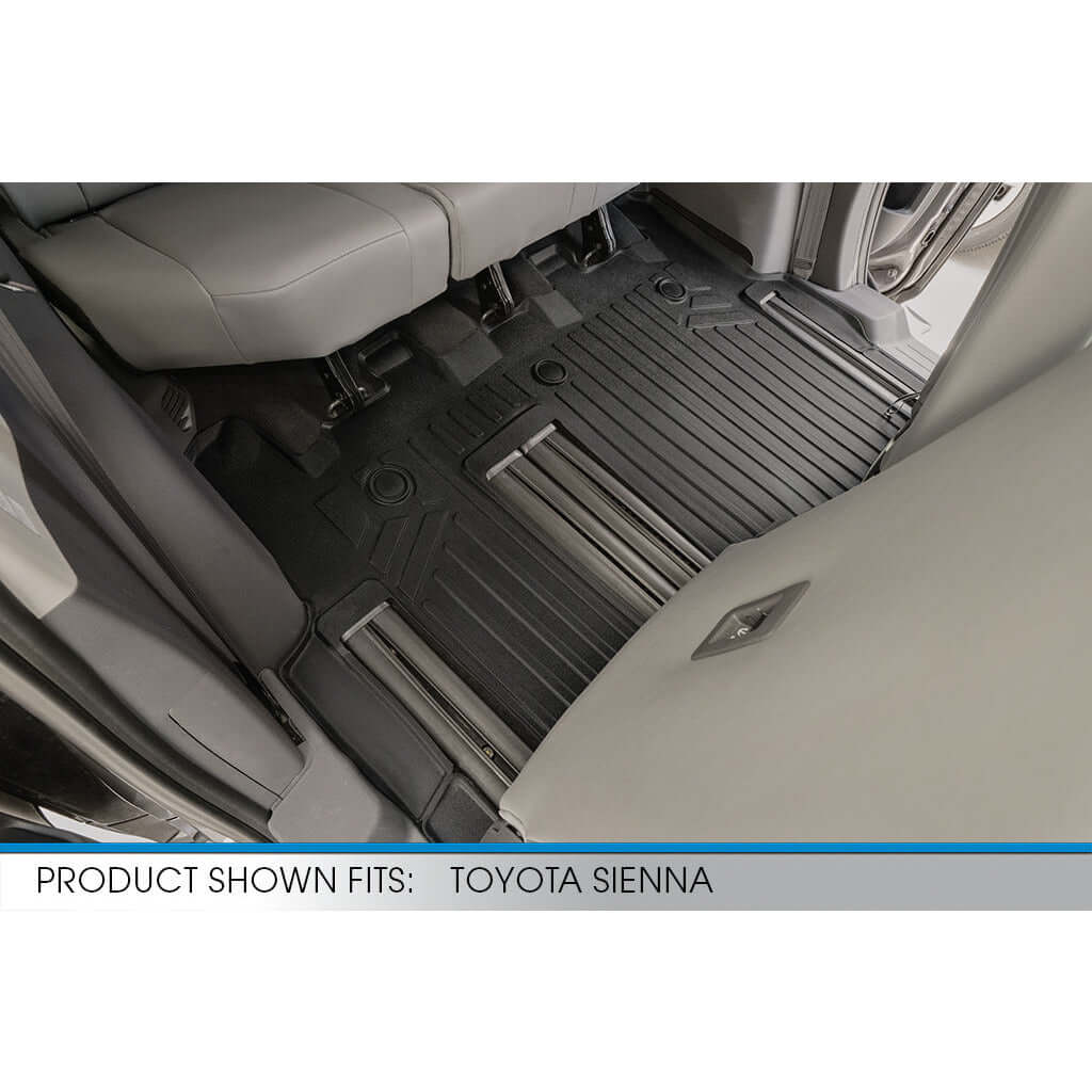 SMARTLINER Custom Fit Floor Liners For 2021-2024 Toyota Sienna with 2nd Row Bench Seat no Spare Tire