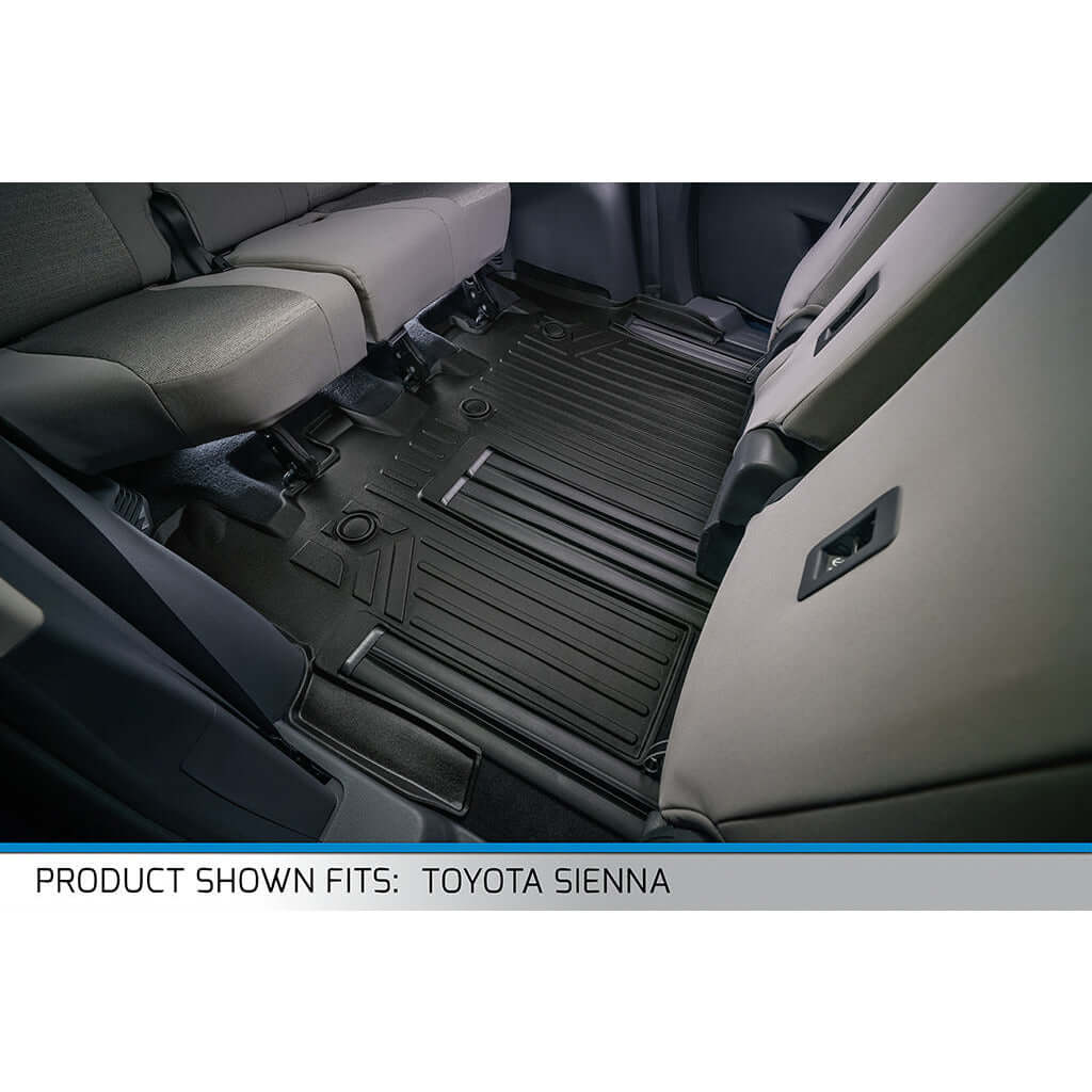 SMARTLINER Custom Fit Floor Liners For 2021-2024 Toyota Sienna with 2nd Row Bench Seat no Spare Tire