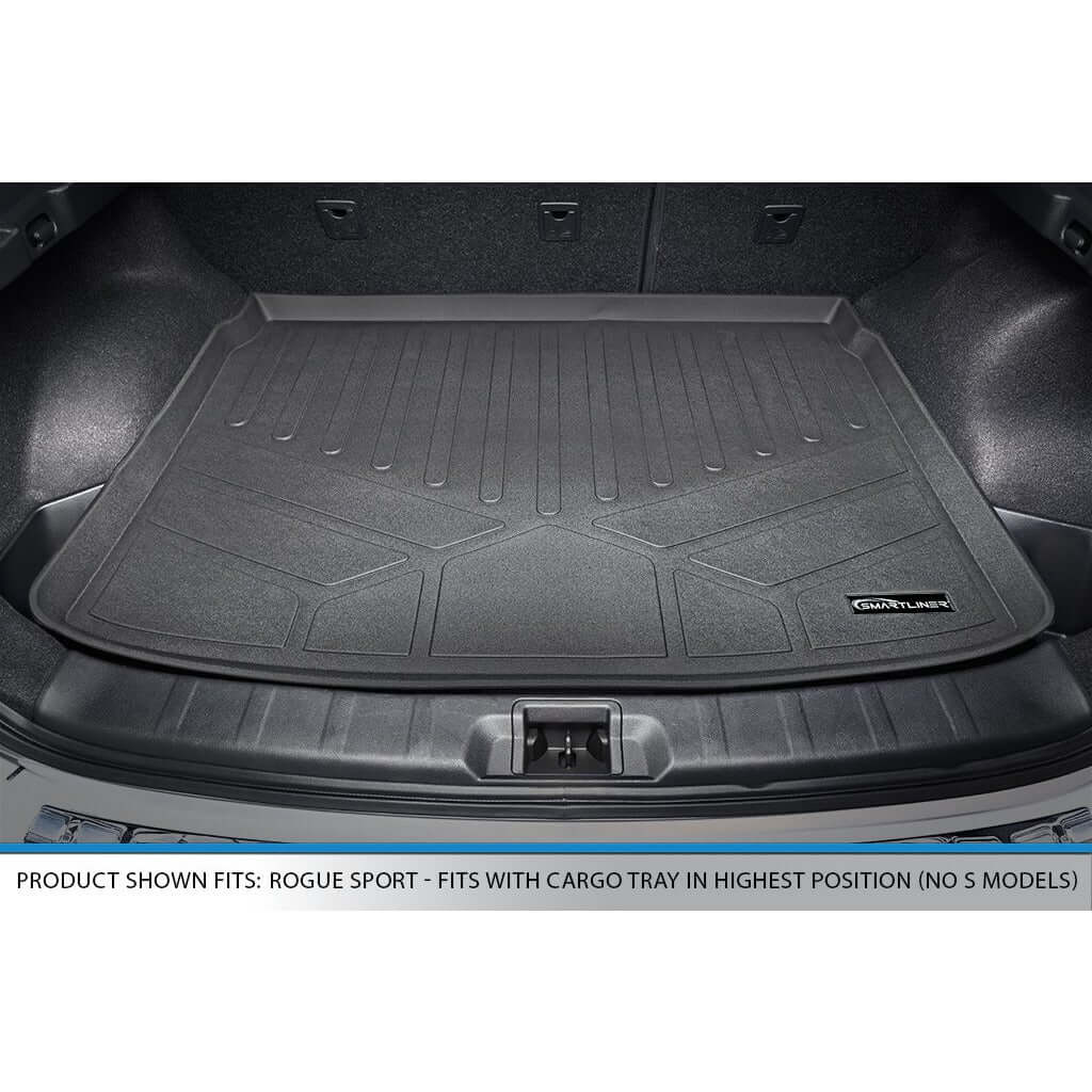 SMARTLINER Custom Fit Floor Liners For 2017-2024 Nissan Rogue Sport - Factory Cargo Tray in Highest Position (No S Models)