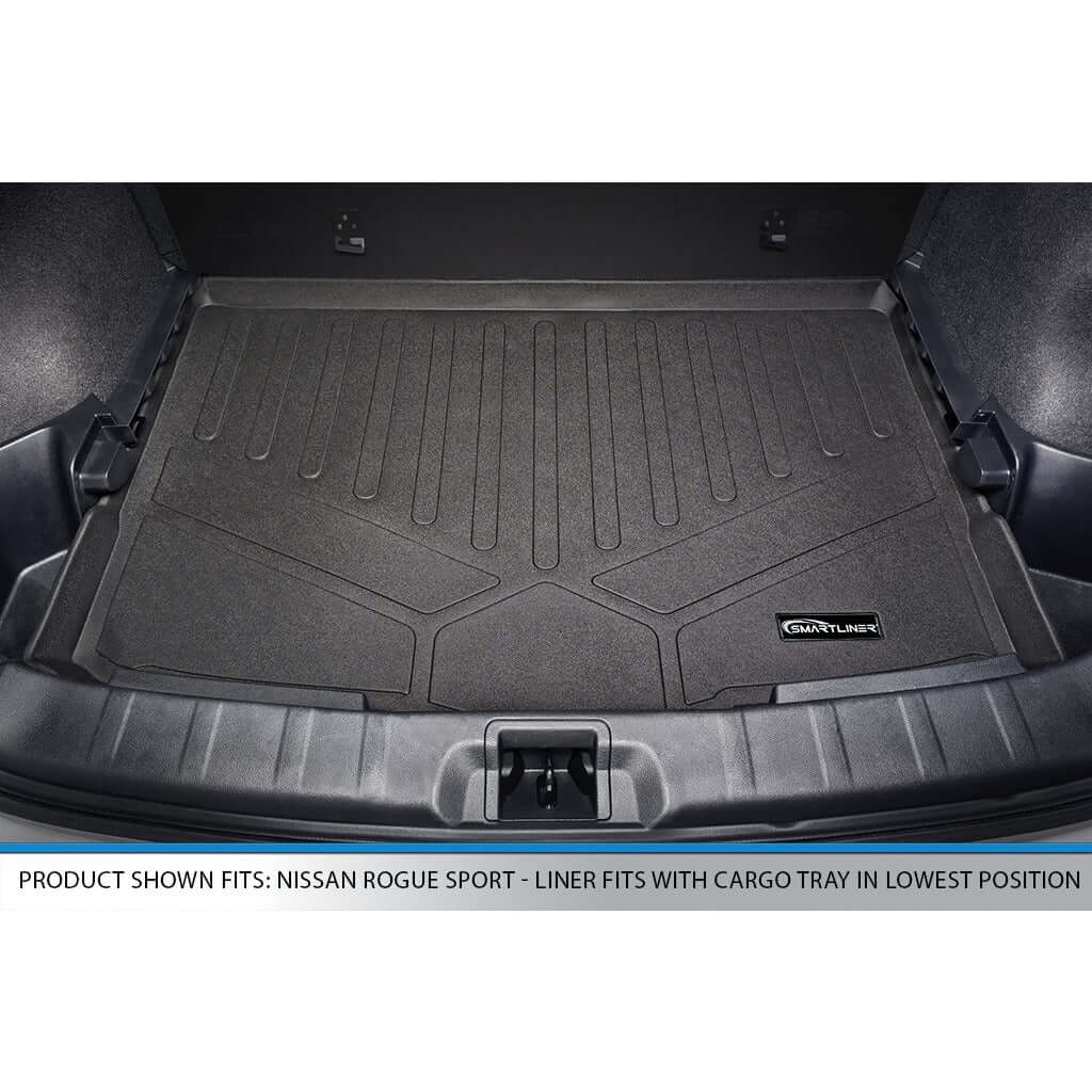 SMARTLINER Custom Fit Floor Liners For 2017-2024 Nissan Rogue Sport - Factory Cargo Tray in Lowest Position